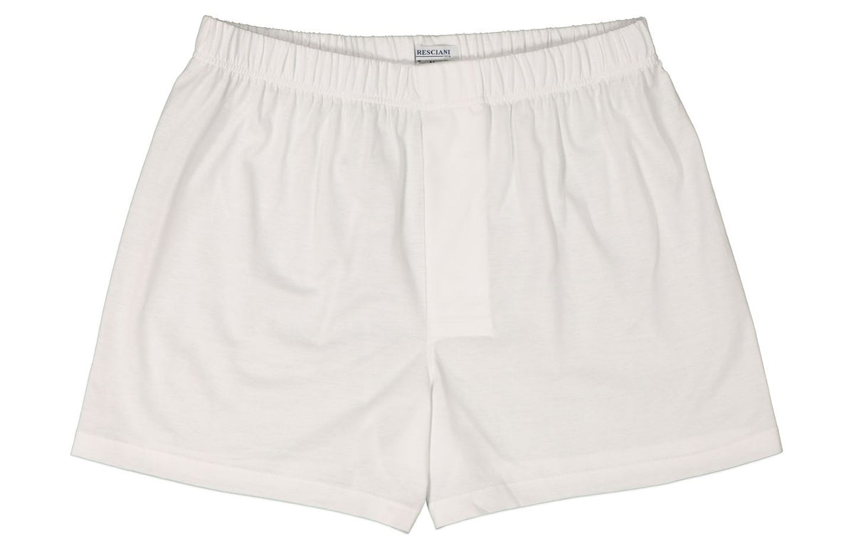 White Boxer Shorts - 100% Cotton - Bresciani – Mes Chaussettes Rouges