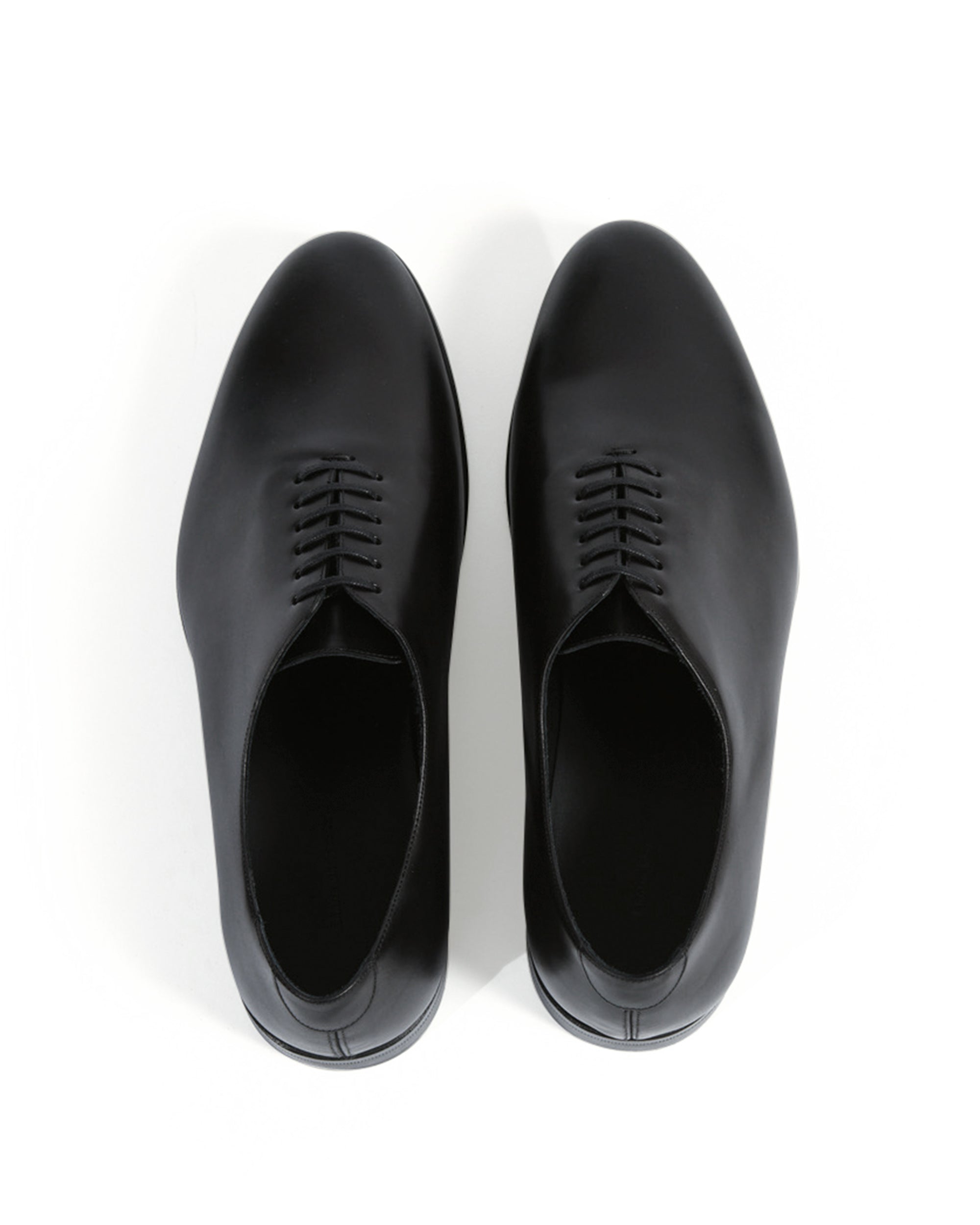 Black Leather Whole Cut Oxford Shoe