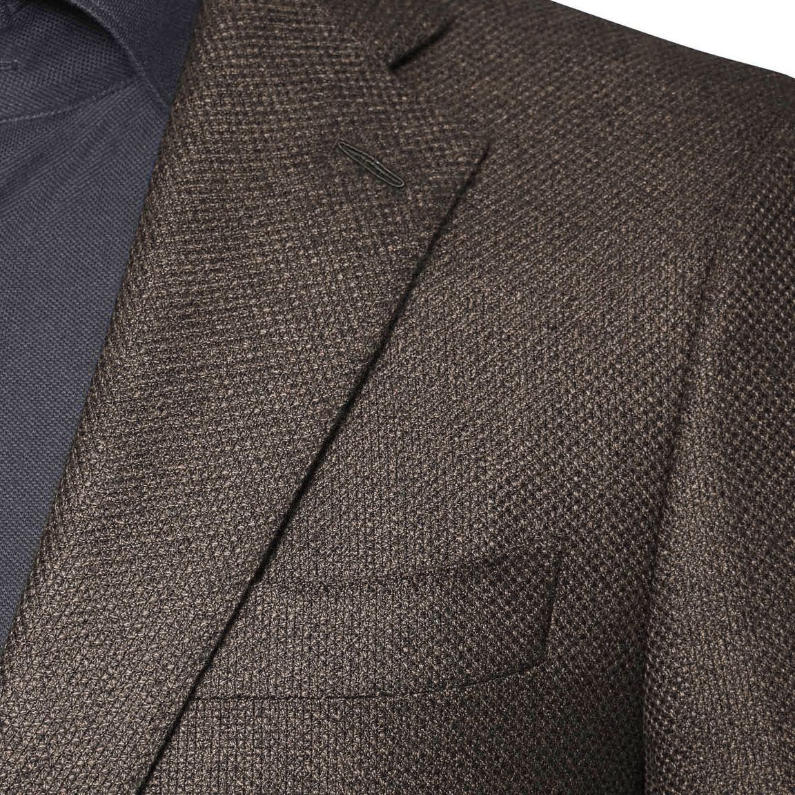 Cedar Brown Hopsack Two-Button Blazer