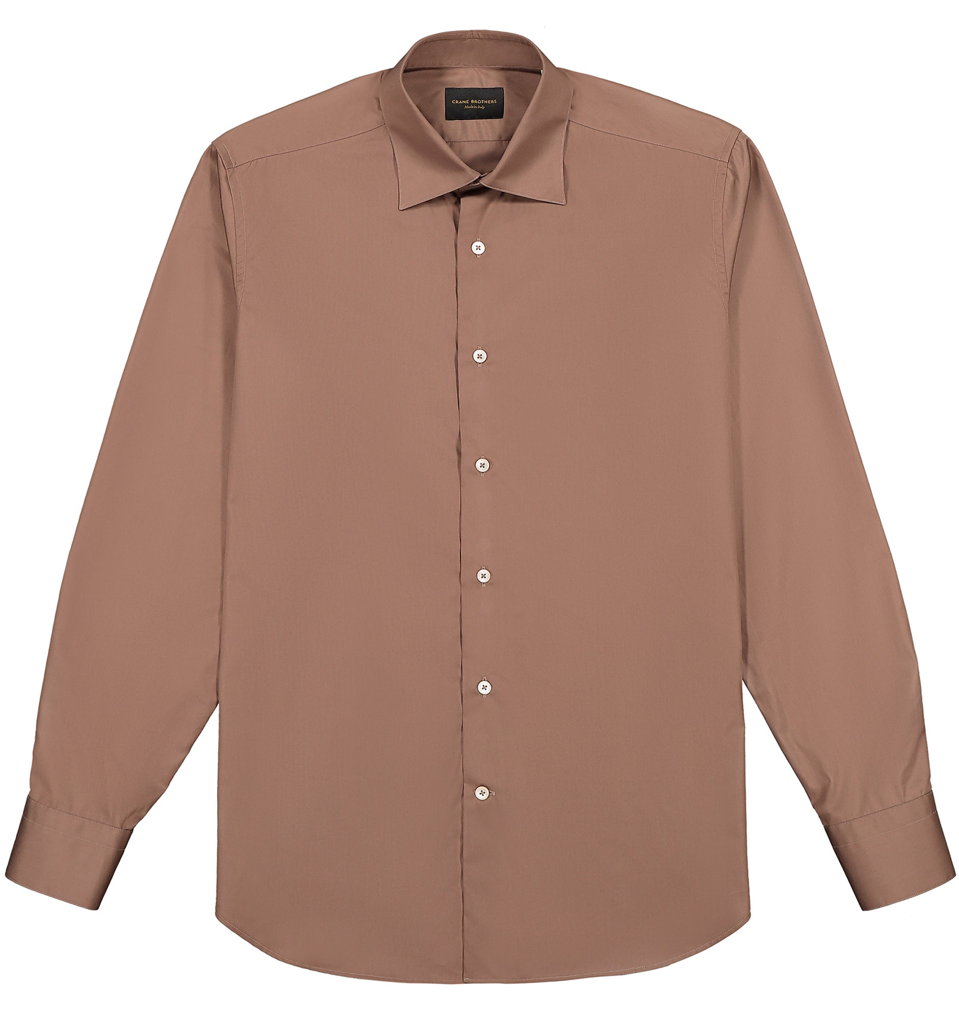 Cinnamon Giza 45 Swiss Cotton Poplin Spread Collar Shirt