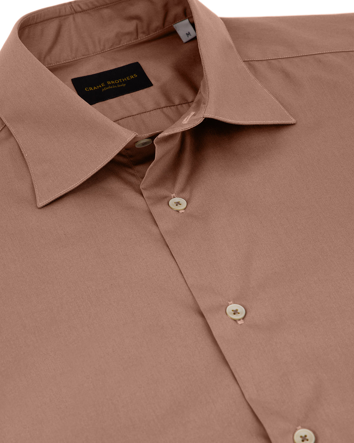 Cinnamon Giza 45 Swiss Cotton Poplin Spread Collar Shirt