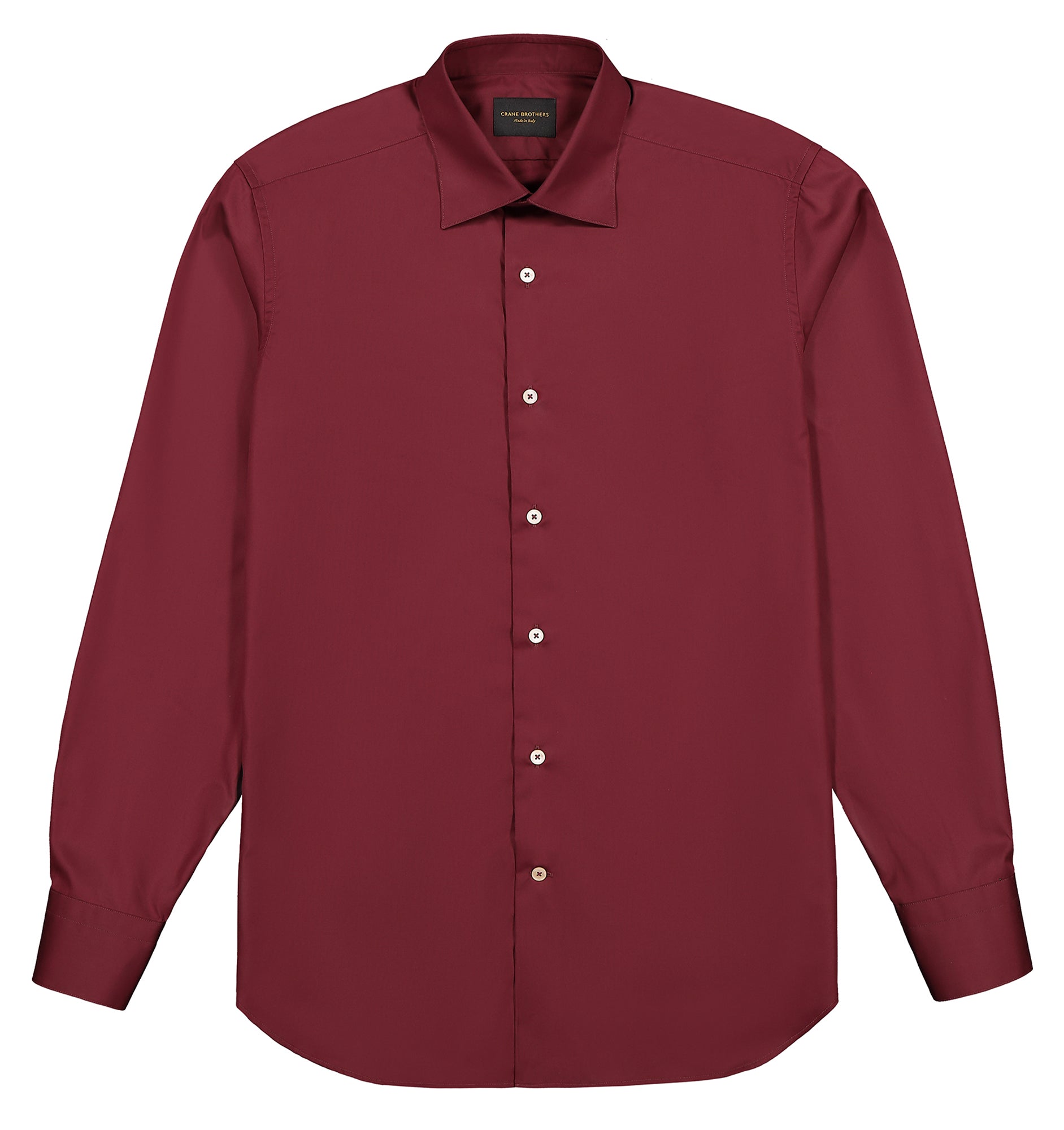 Raspberry Giza 45 Swiss Cotton Poplin Spread Collar Shirt
