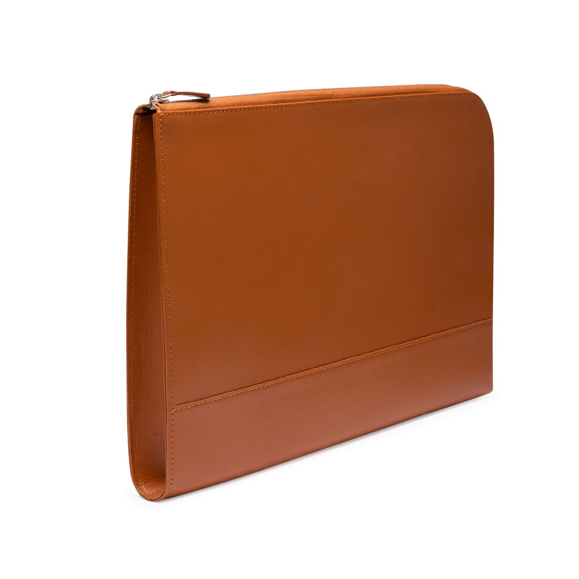 Ettinger Tan Capra Leather A4 Zip Portfolio Pouch