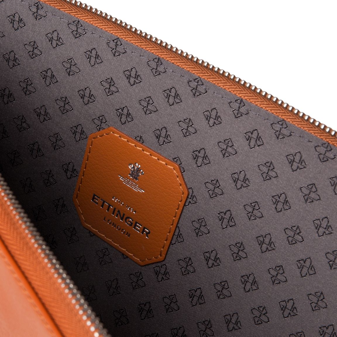 Ettinger Tan Capra Leather A4 Zip Portfolio Pouch