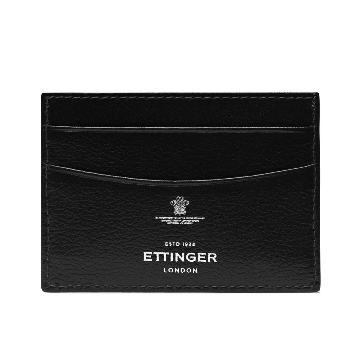 Ettinger Black Capra Leather Flat Credit Card Case