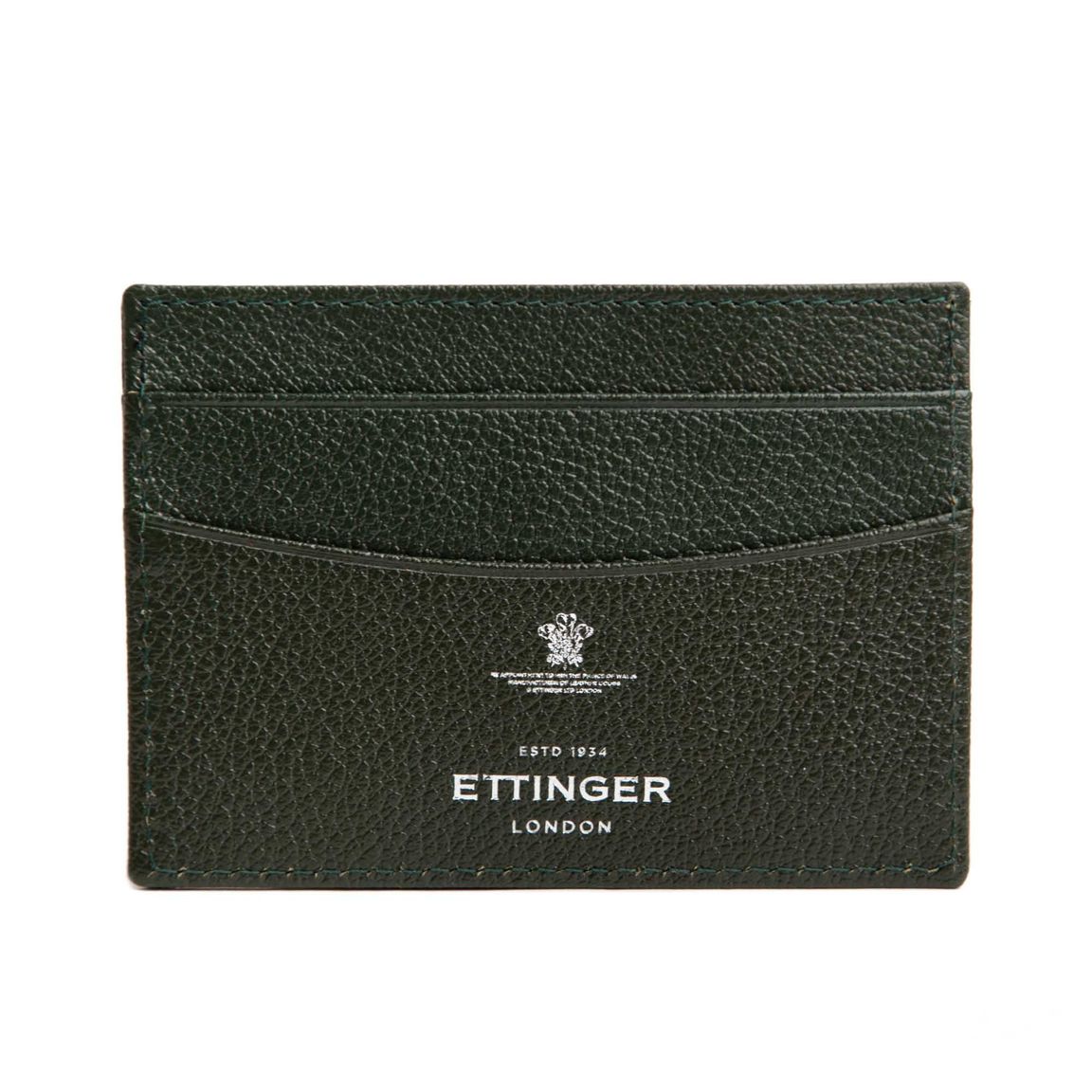 Ettinger Forest Green Capra Leather Flat Credit Card Case