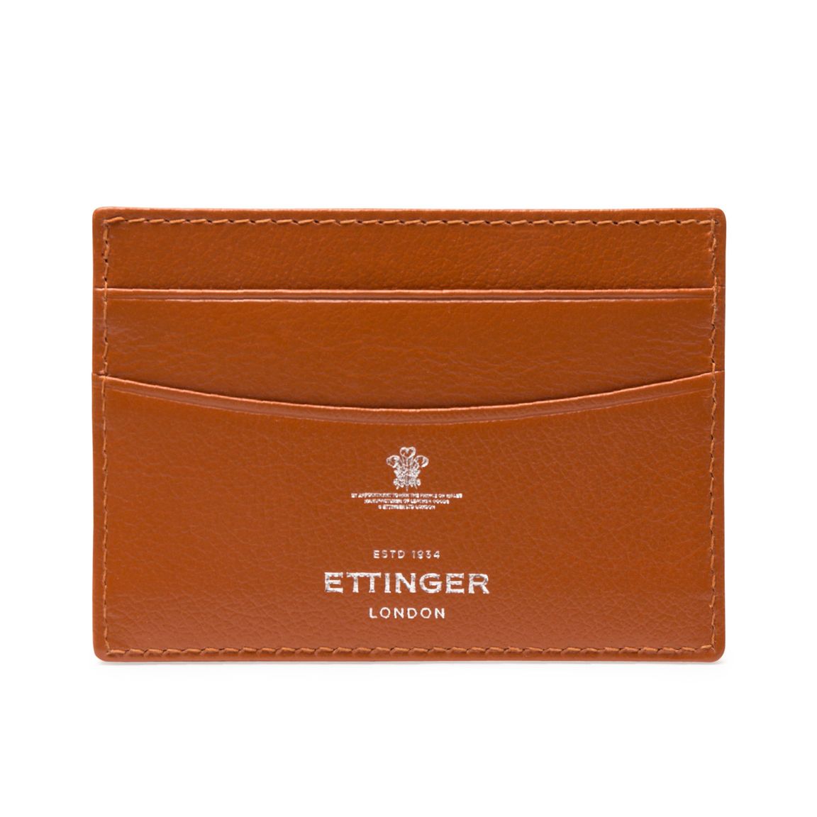 Ettinger Tan Capra Leather Flat Credit Card Case