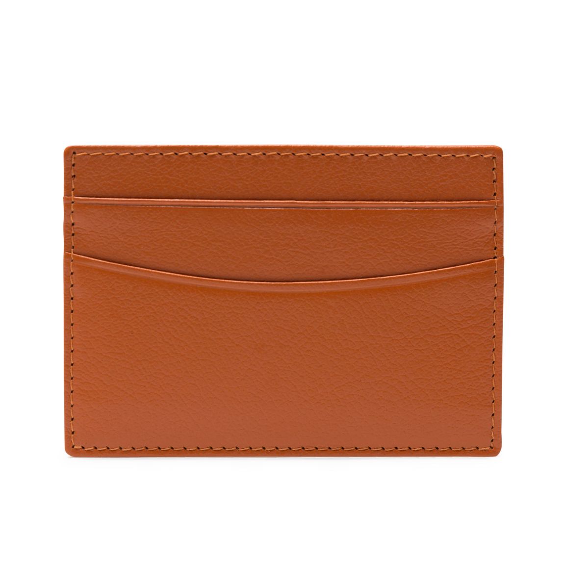 Ettinger Tan Capra Leather Flat Credit Card Case