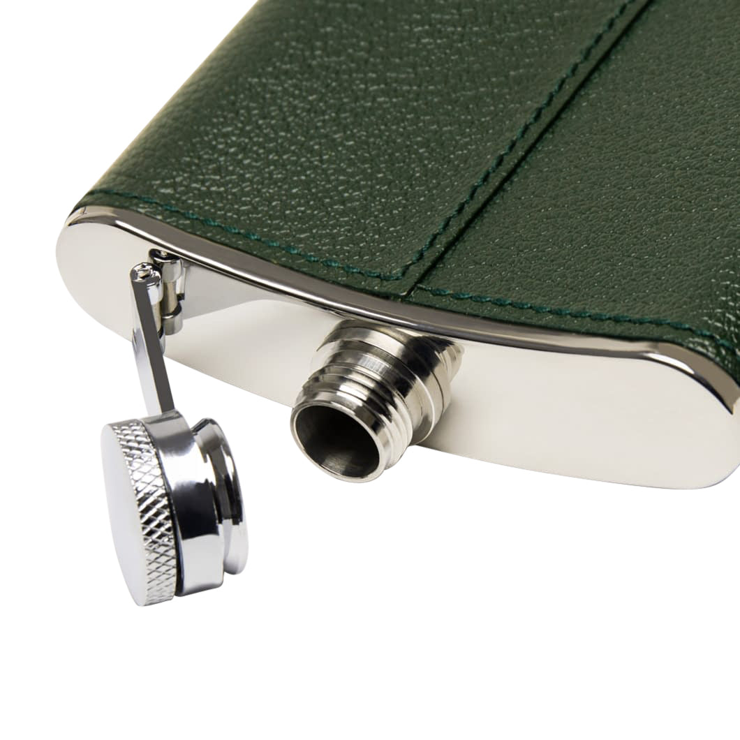 Ettinger Forest Green Capra 6oz Hip Flask with Funnel