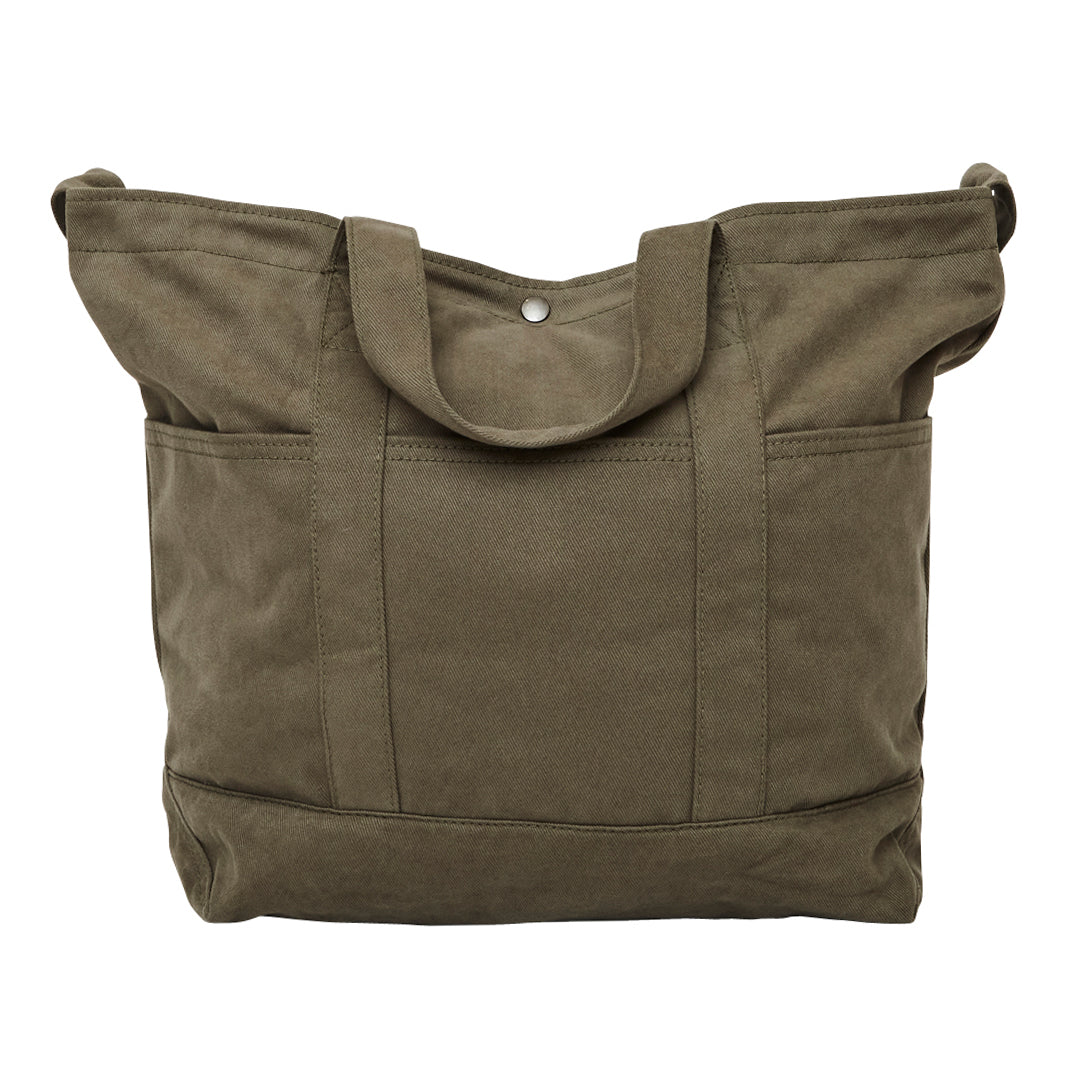 Olive Green Cotton Drill Despatch Tote Bag