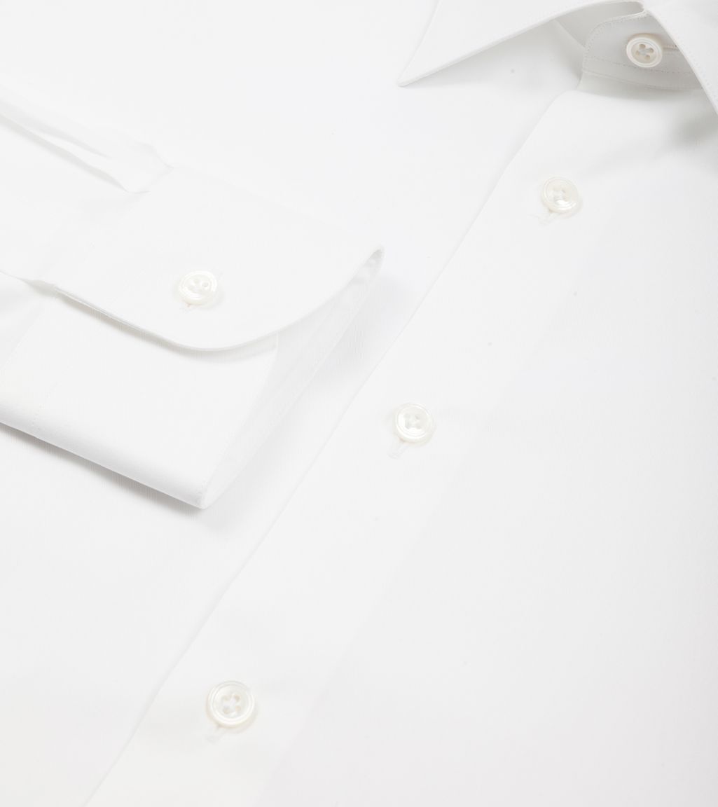 White Alto Handmade Spread-Collar Shirt