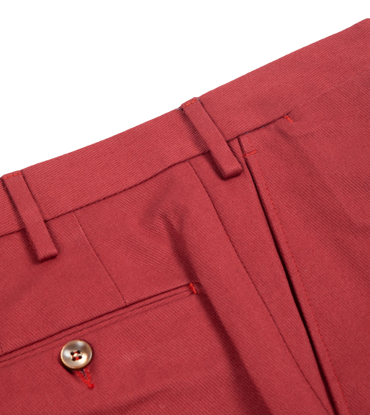 Red Cotton Cavalry Twill Utility Shorts