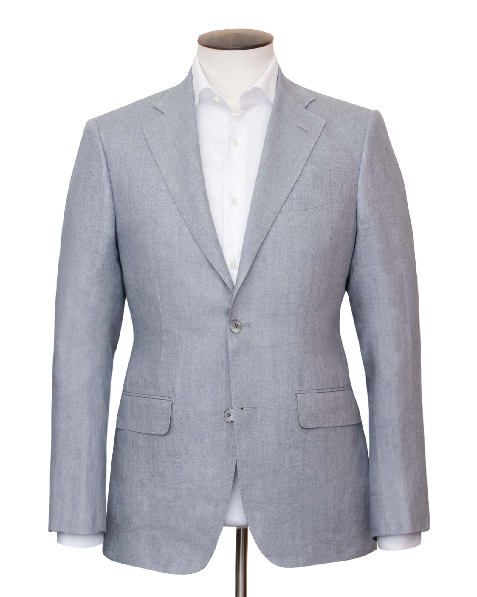 Birch Grey Dresano Pegaso Herringbone Linen Suit