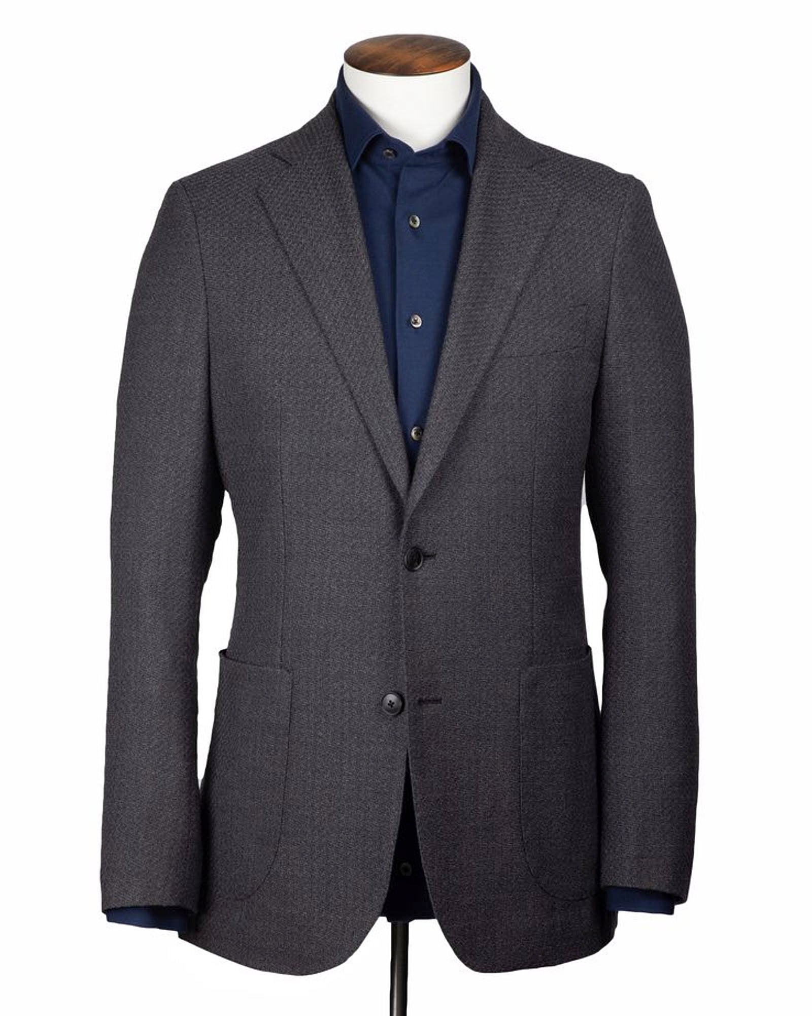 Charcoal Textured Weave Blazer