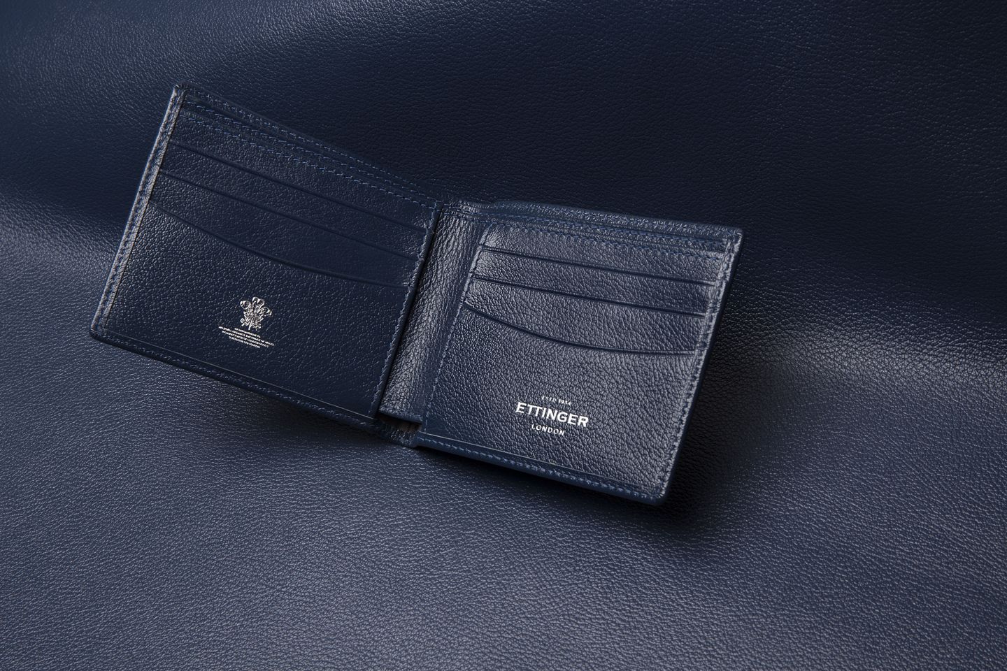 Ettinger Marine Blue Capra Leather 6 C/C Billfold Wallet