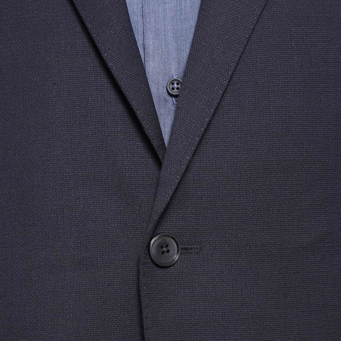 Indigo Navy Wool Stretch Two-Button Jacket