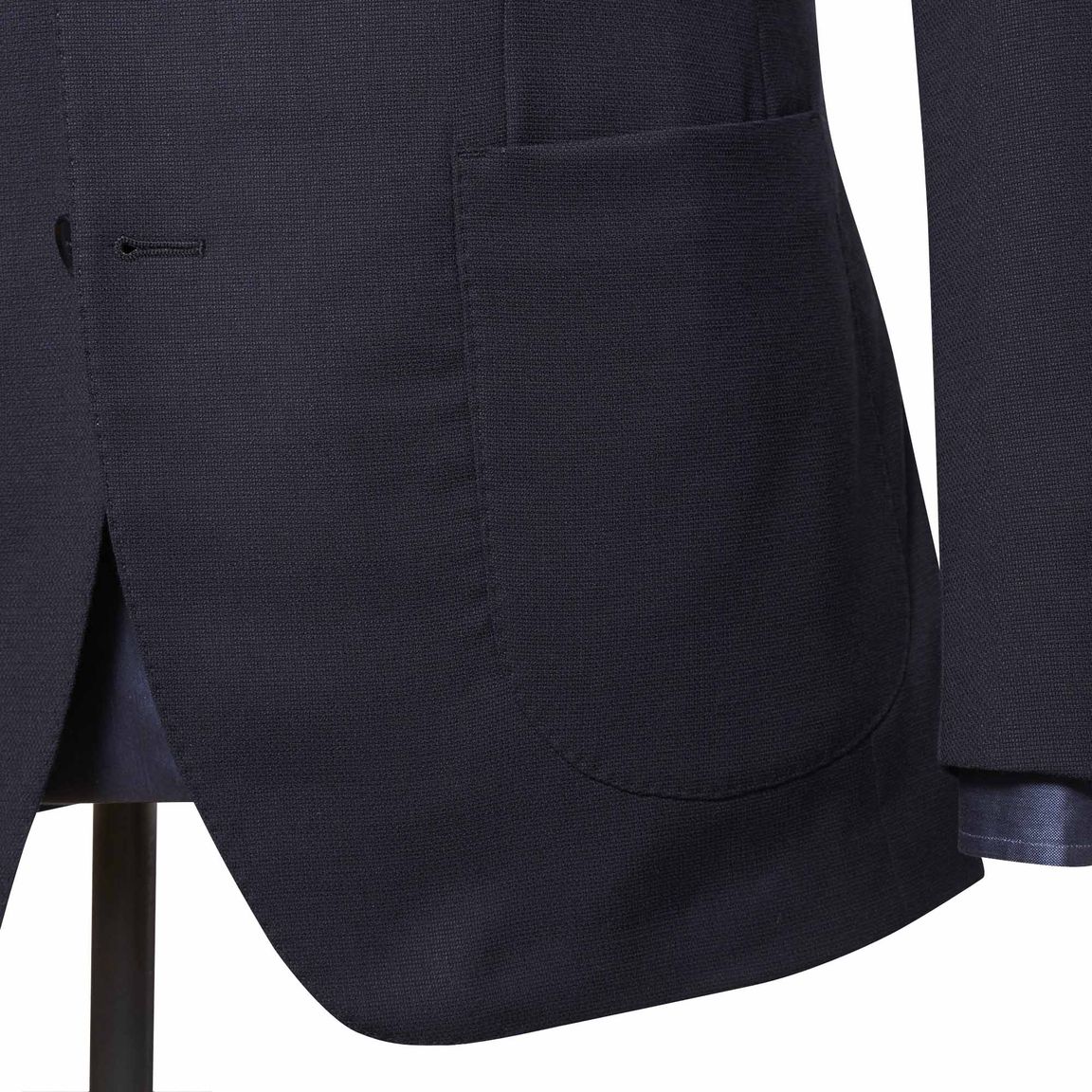 Indigo Navy Wool Stretch Two-Button Jacket