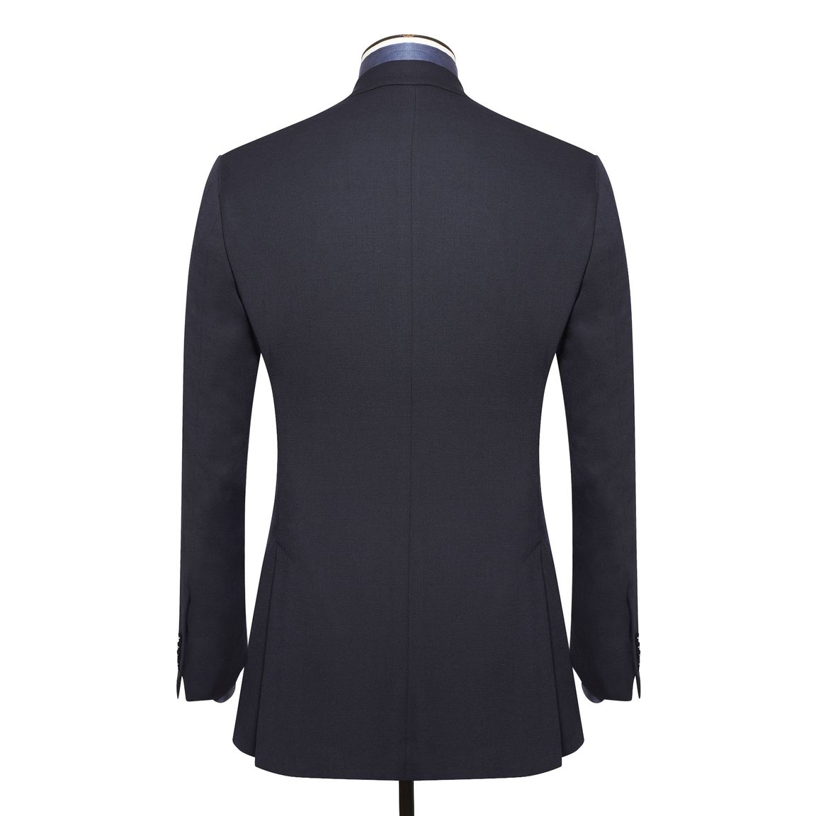 Indigo Navy Wool Stretch Two-Button Jacket