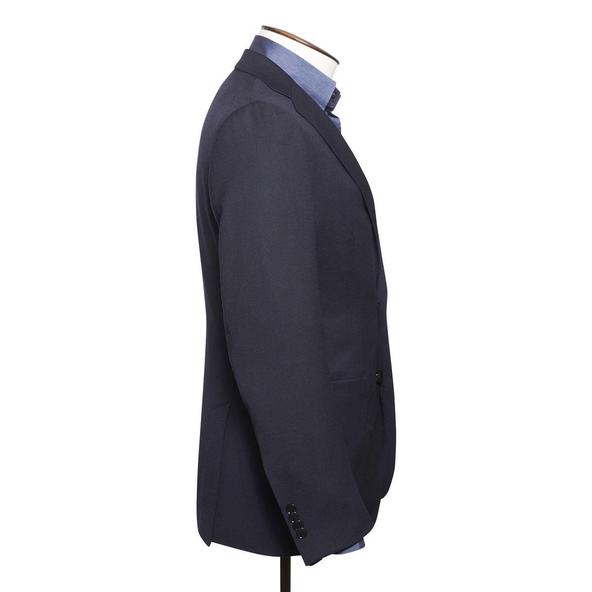 Indigo Navy Wool Stretch Two-Button Jacket