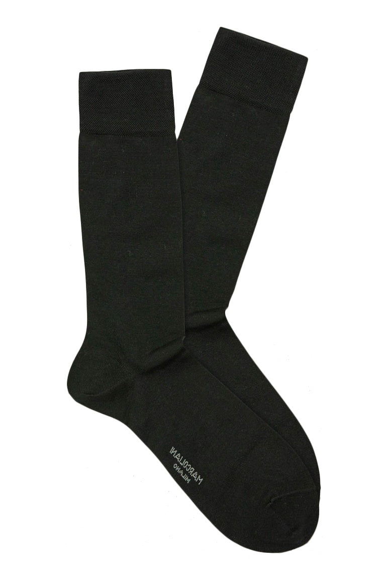 Marcoliani Pima Cotton Classic Plain Charcoal Socks