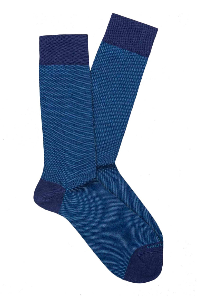 Marcoliani Royal Blue Extra Fine Merino Birdseye Socks