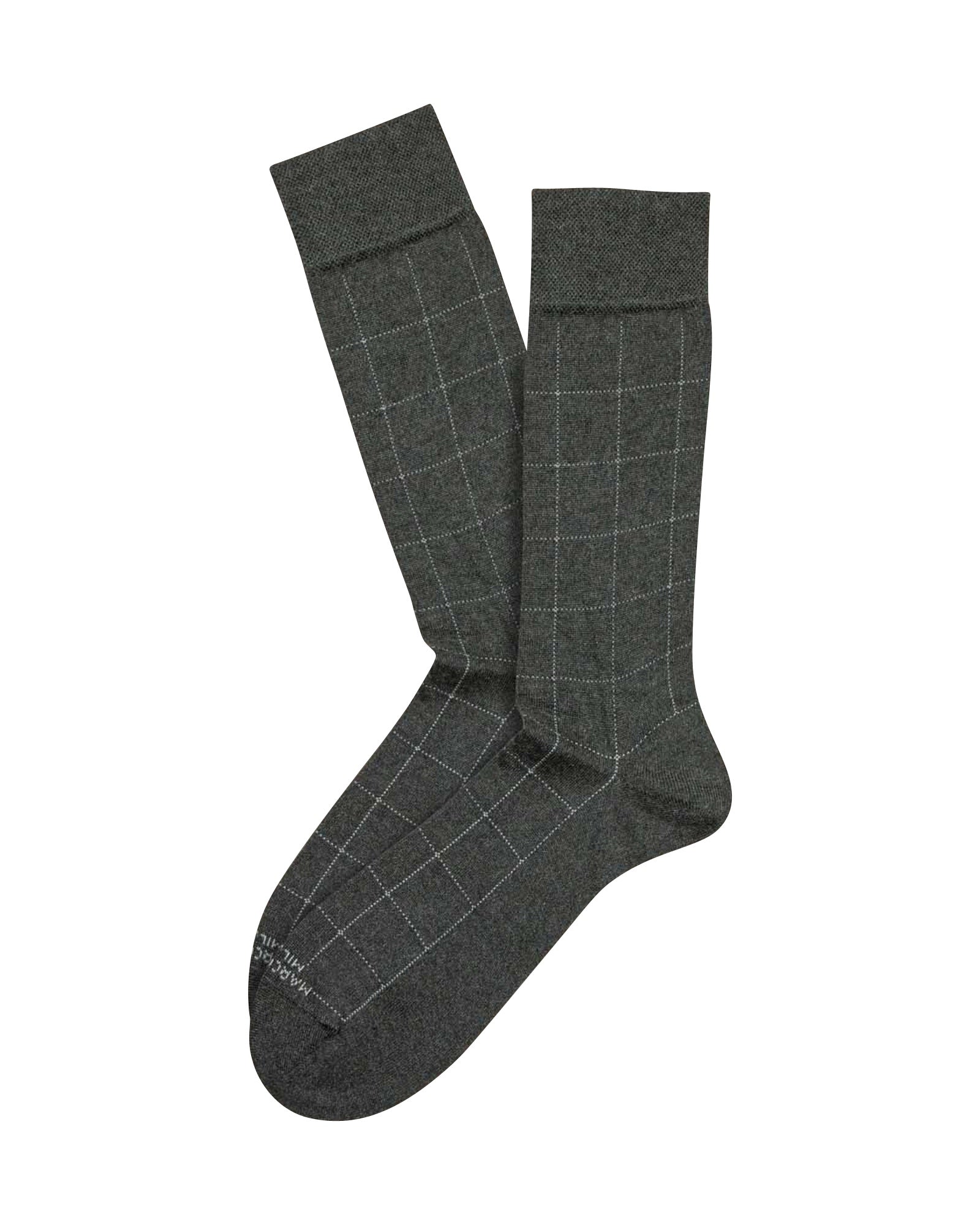Marcoliani Charcoal Luxury Windowpane Socks