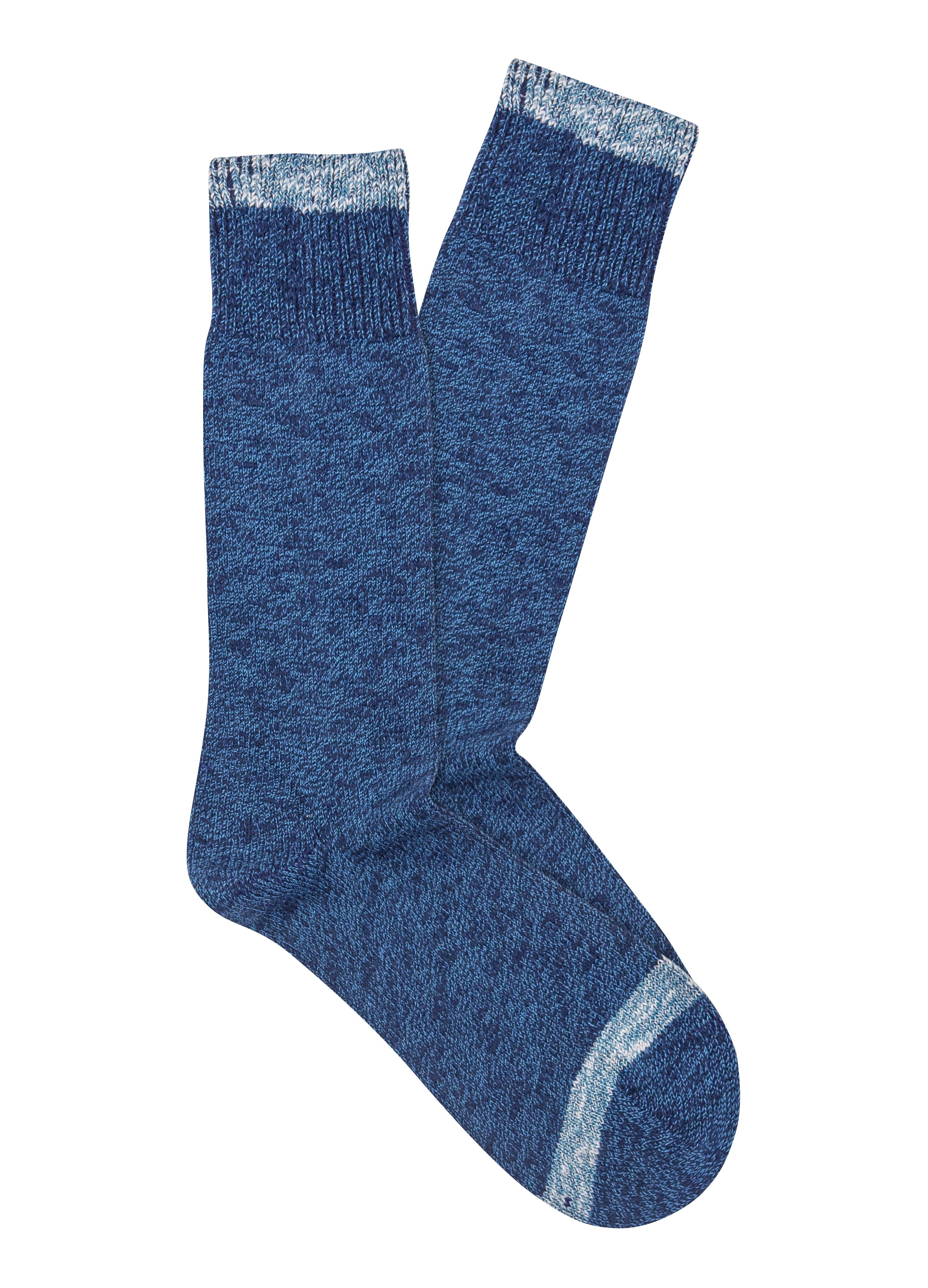 Marcoliani Ocean Blue Marbled Contrast Tip Socks