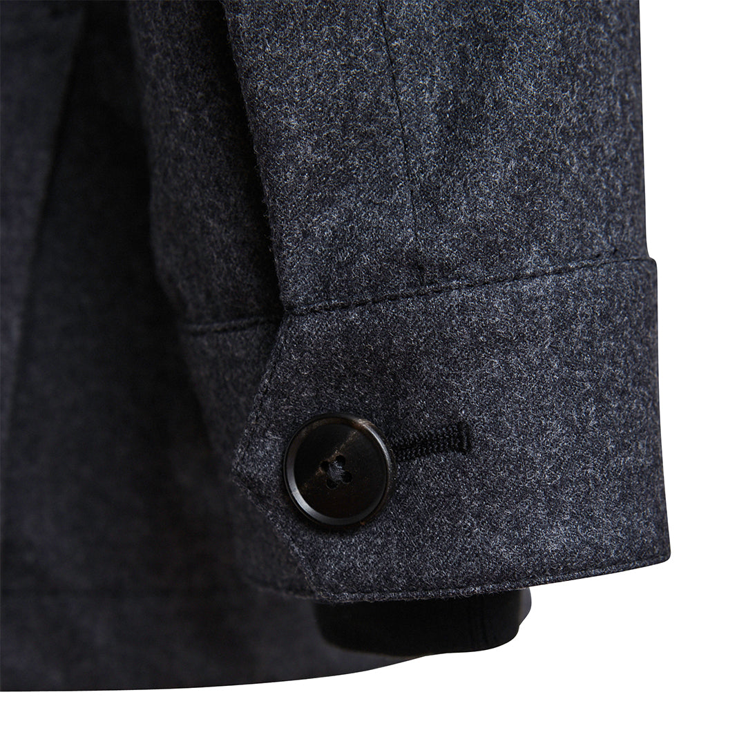Charcoal Wool Flannel Field Jacket