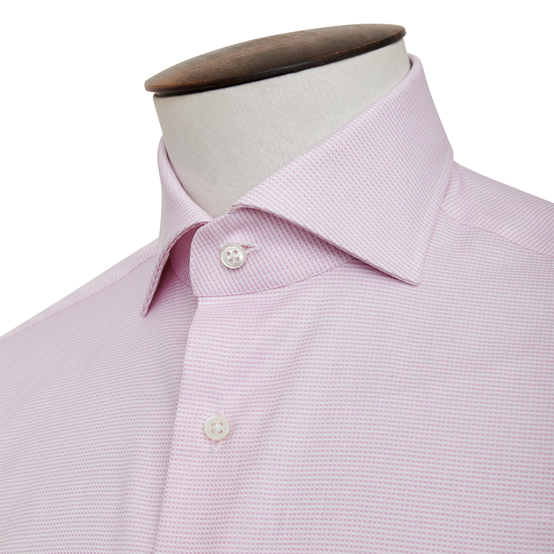 Dusty Pink Birdseye Cutaway Collar Shirt