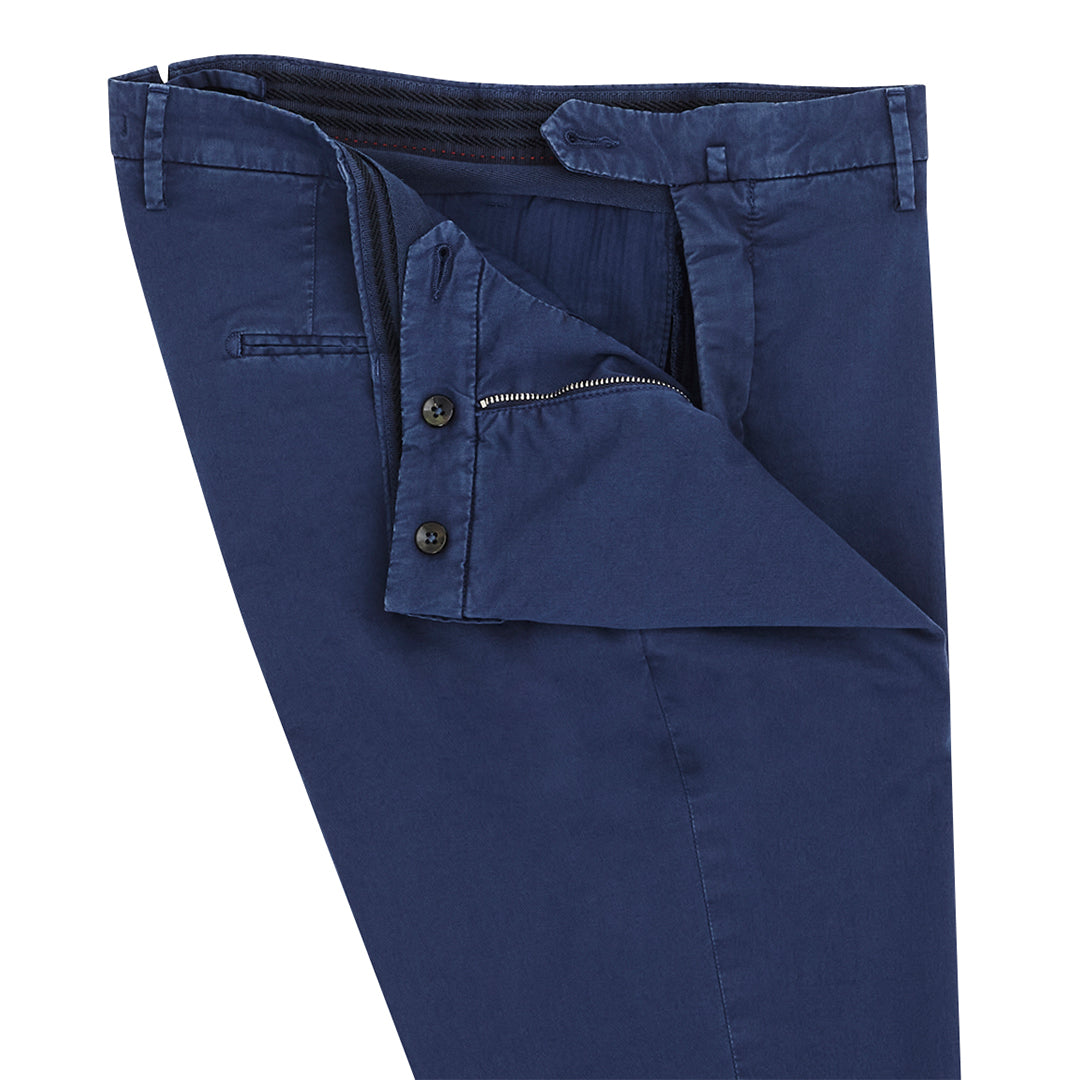 Dark Blue Washed Cotton Chino