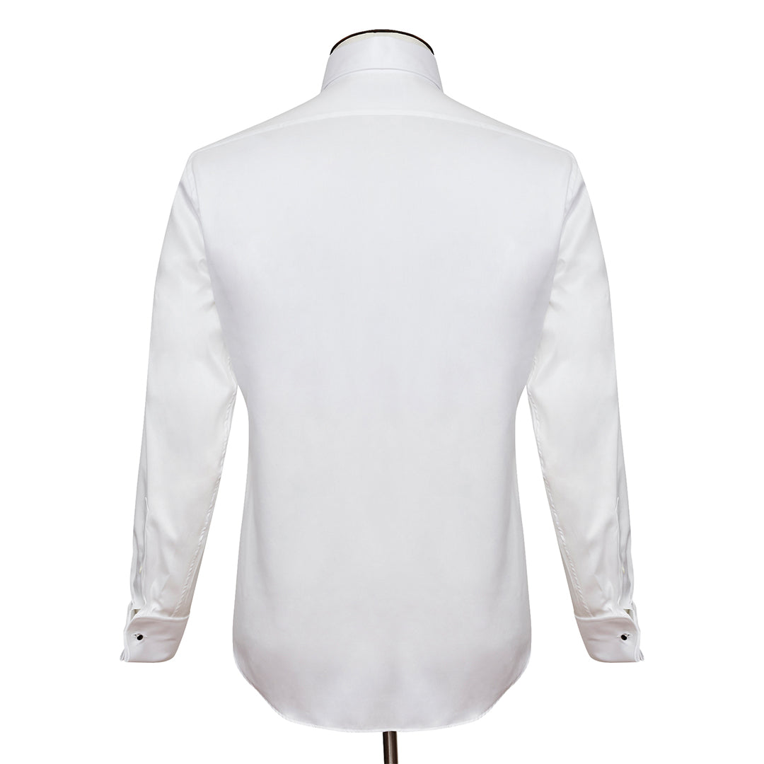 Classic White Twill Semi-Spread Collar Double-Cuff Bowen Shirt