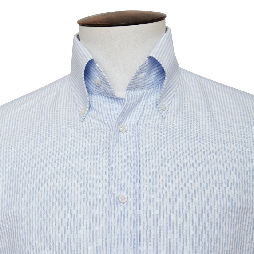 Classic Blue & White Stripe Oxford Button-Down Shirt
