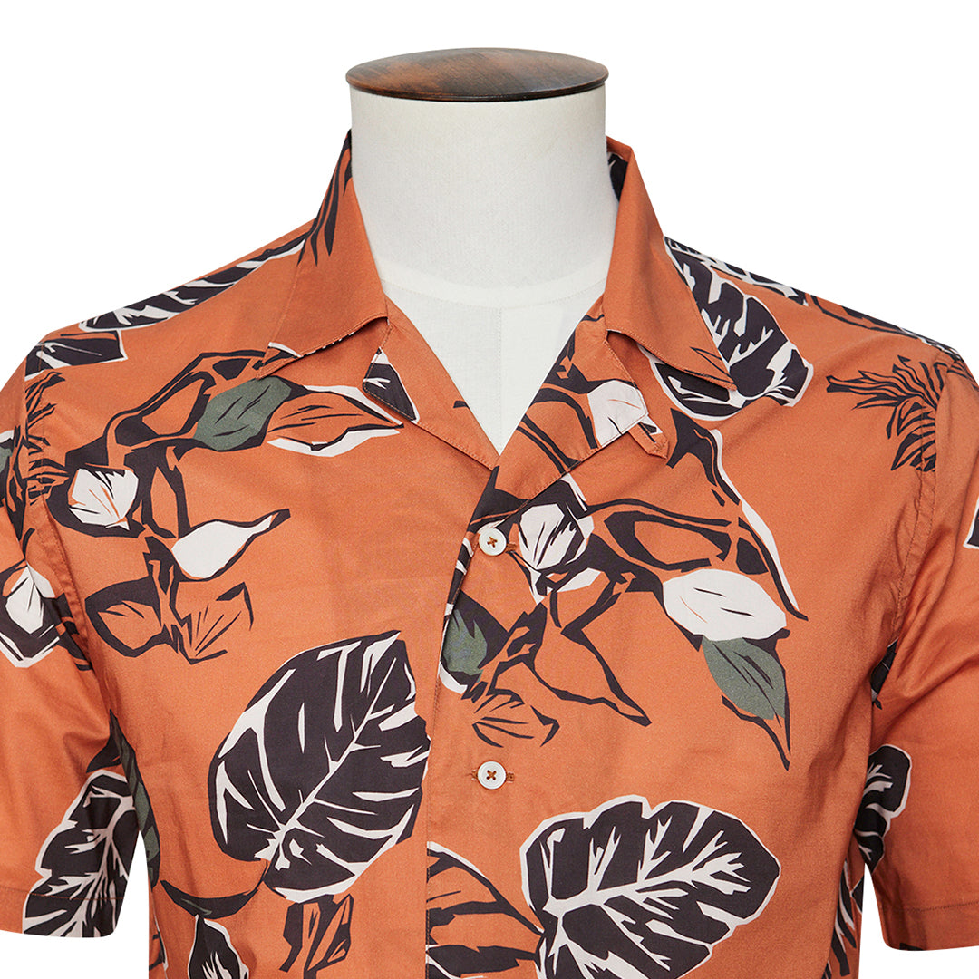 Marigold Floral Camp Collar Shirt