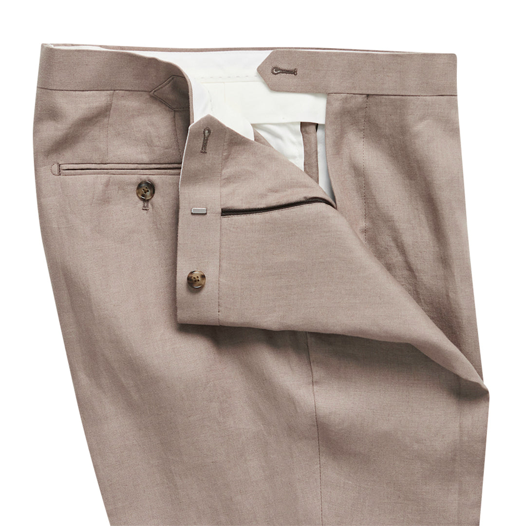 Stone Summer Linen Pleated Trouser