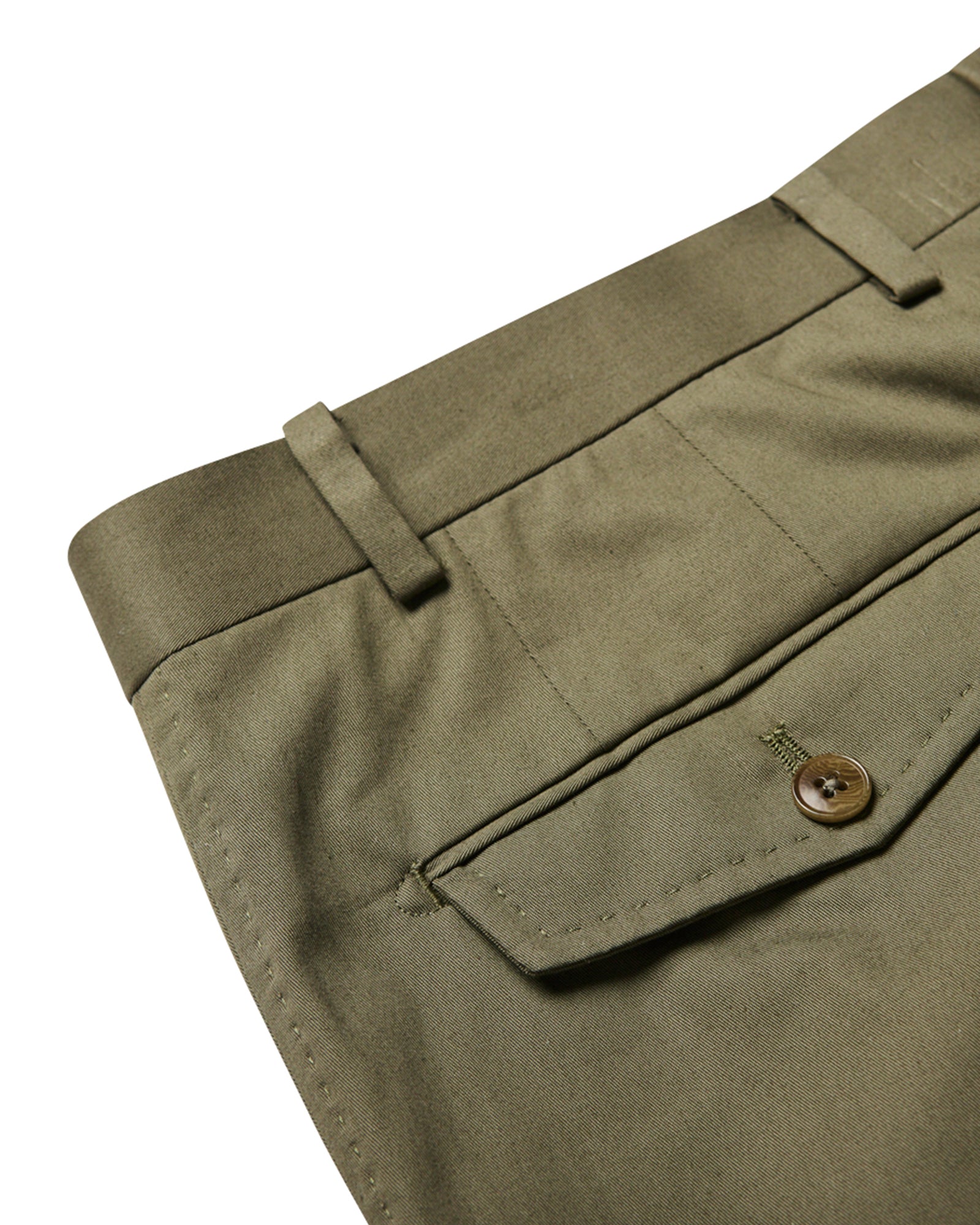 Olive Summer Pleated Cotton Shorts