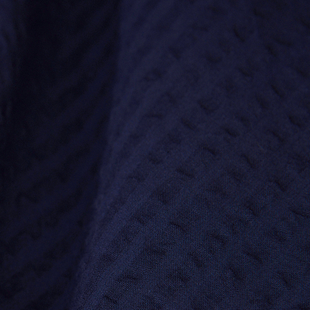 French Blue Cotton Seersucker Overshirt
