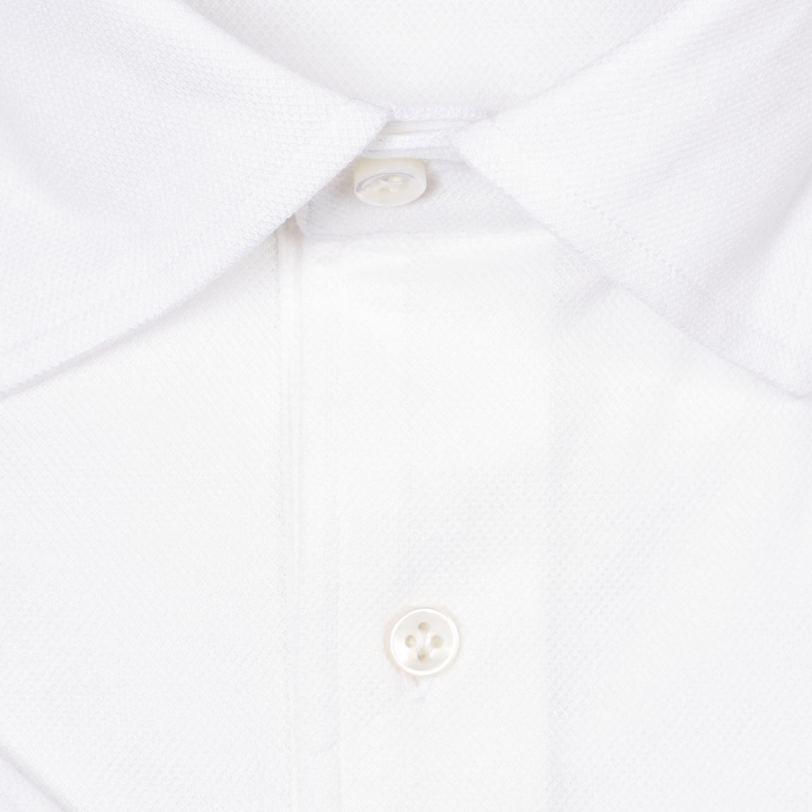White Cotton Pique Short Sleeve Polo Shirt