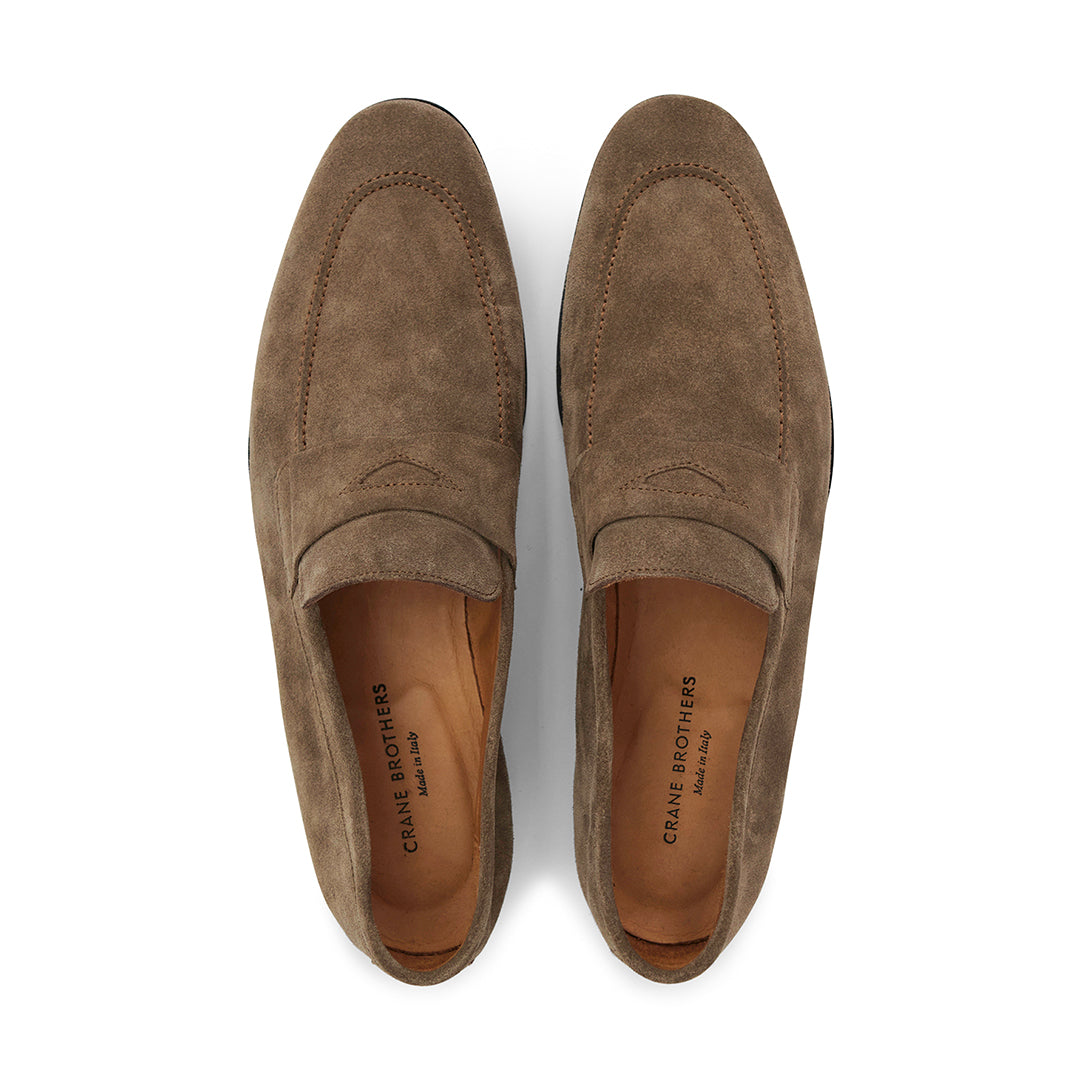 Taupe Brown Suede Soft Loafer