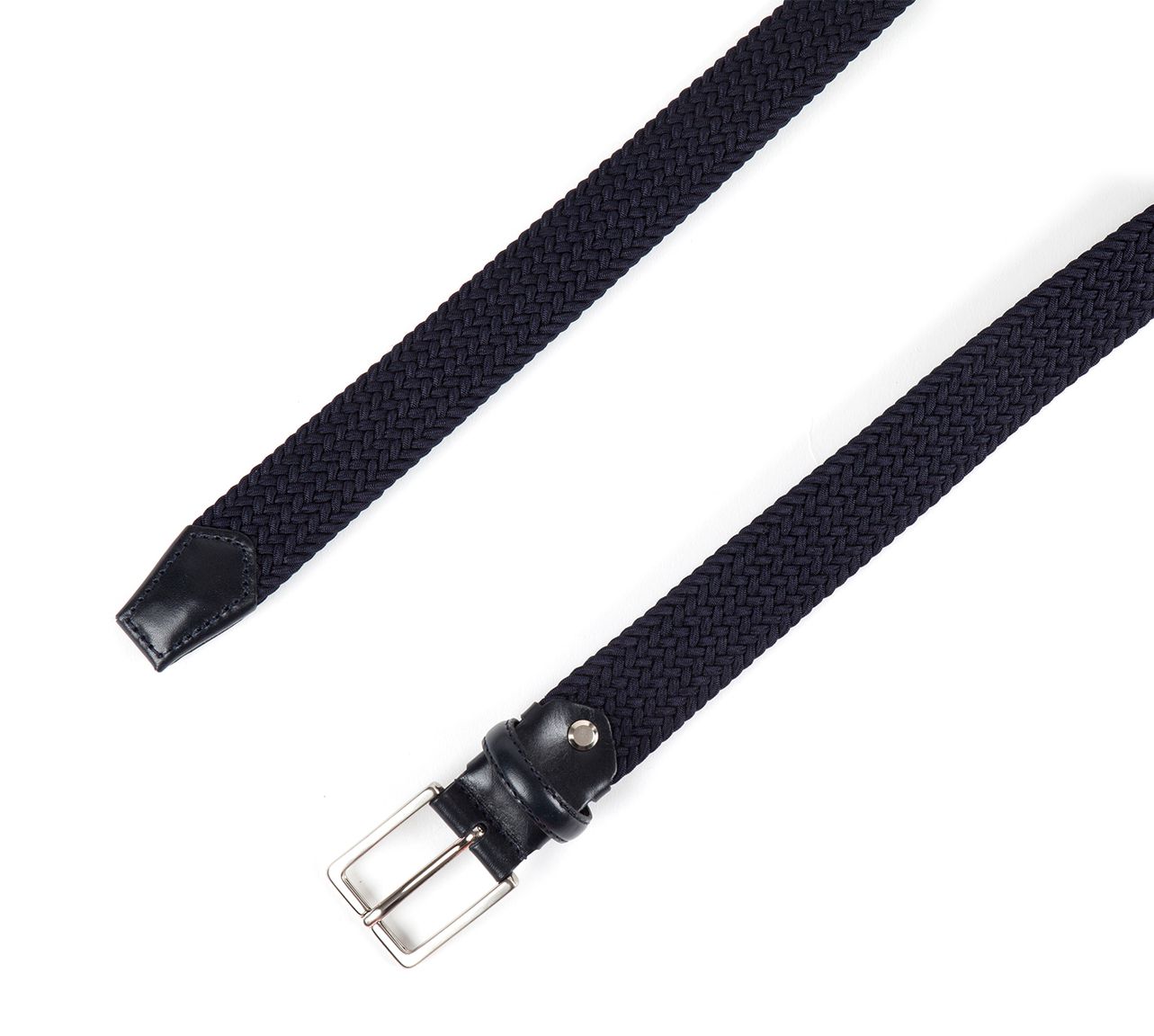 Navy Fine Elasticated Belt - Augusto