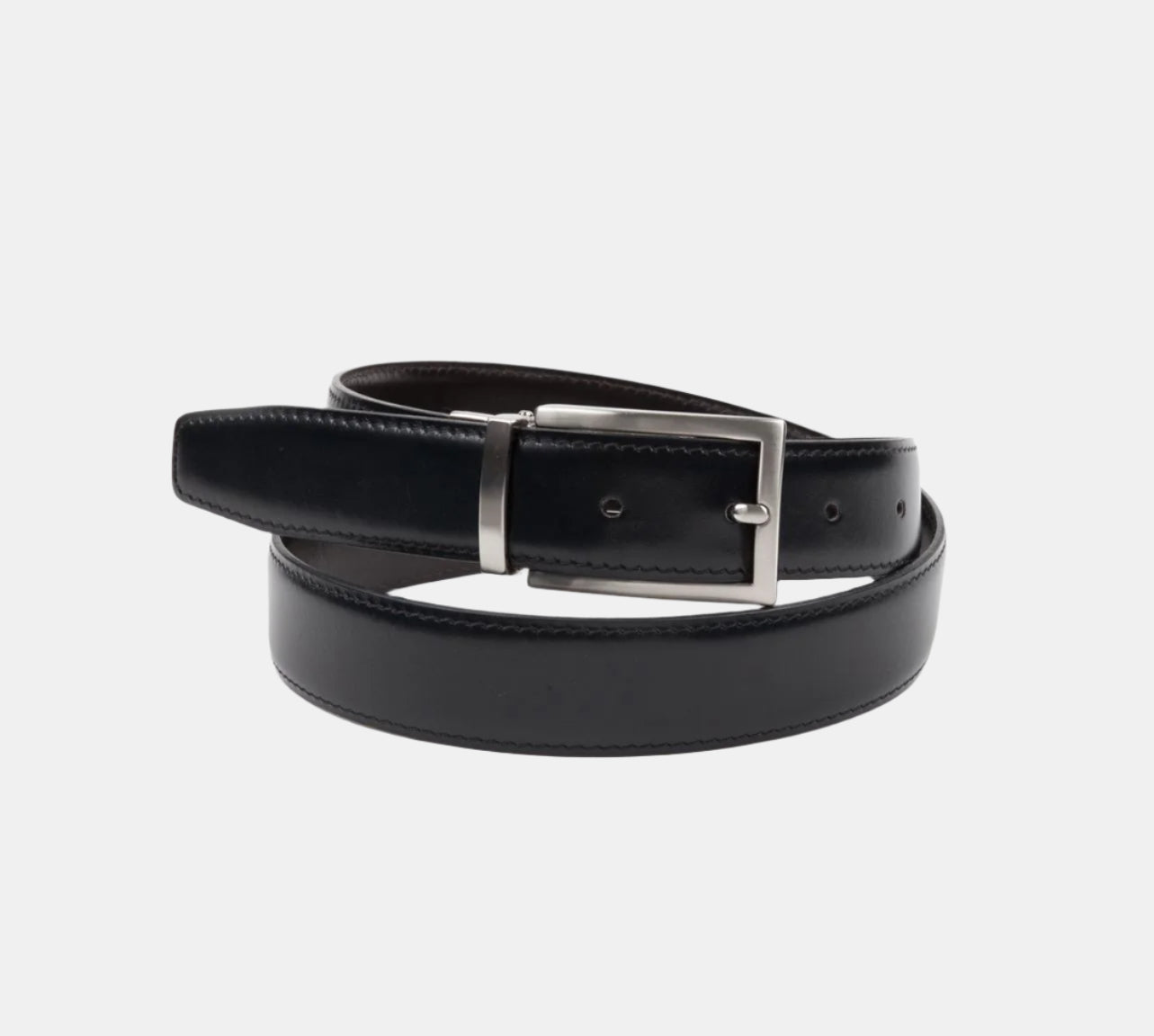 Black and Brown Leather Reversible Belt - Ottone