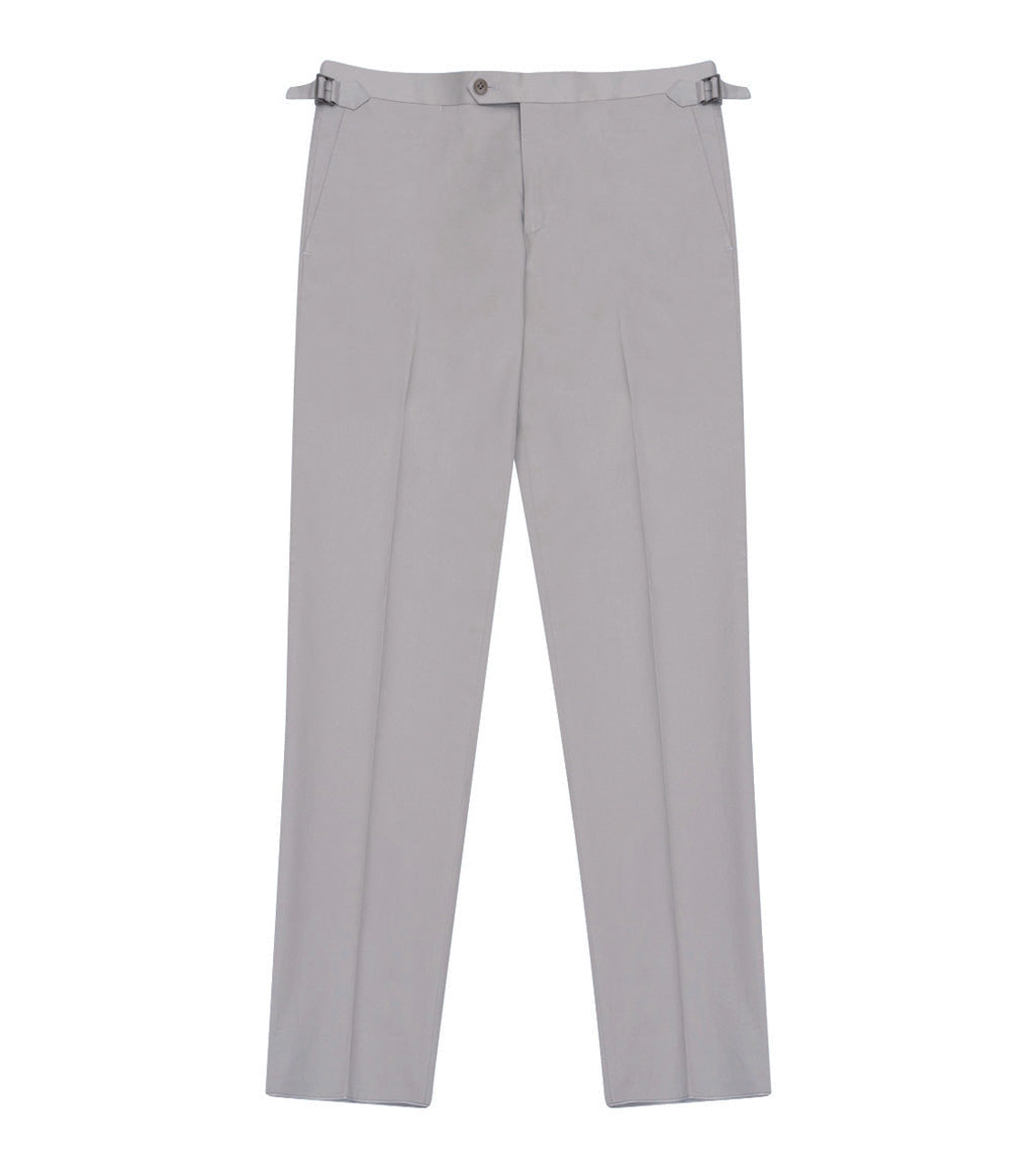 Flint Grey Cotton Dress Trouser with Side Adjusters