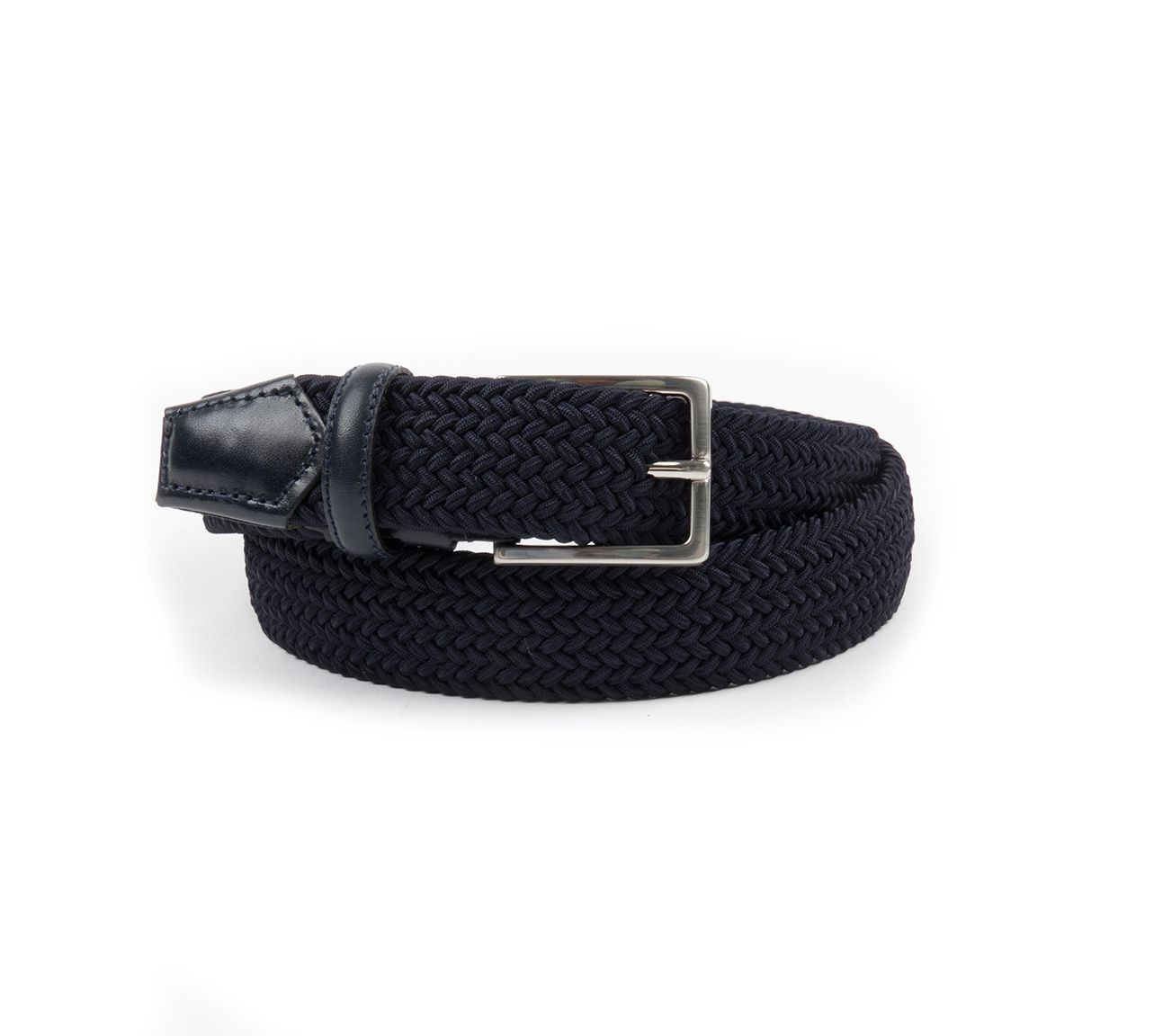 Navy Fine Elasticated Belt - Augusto