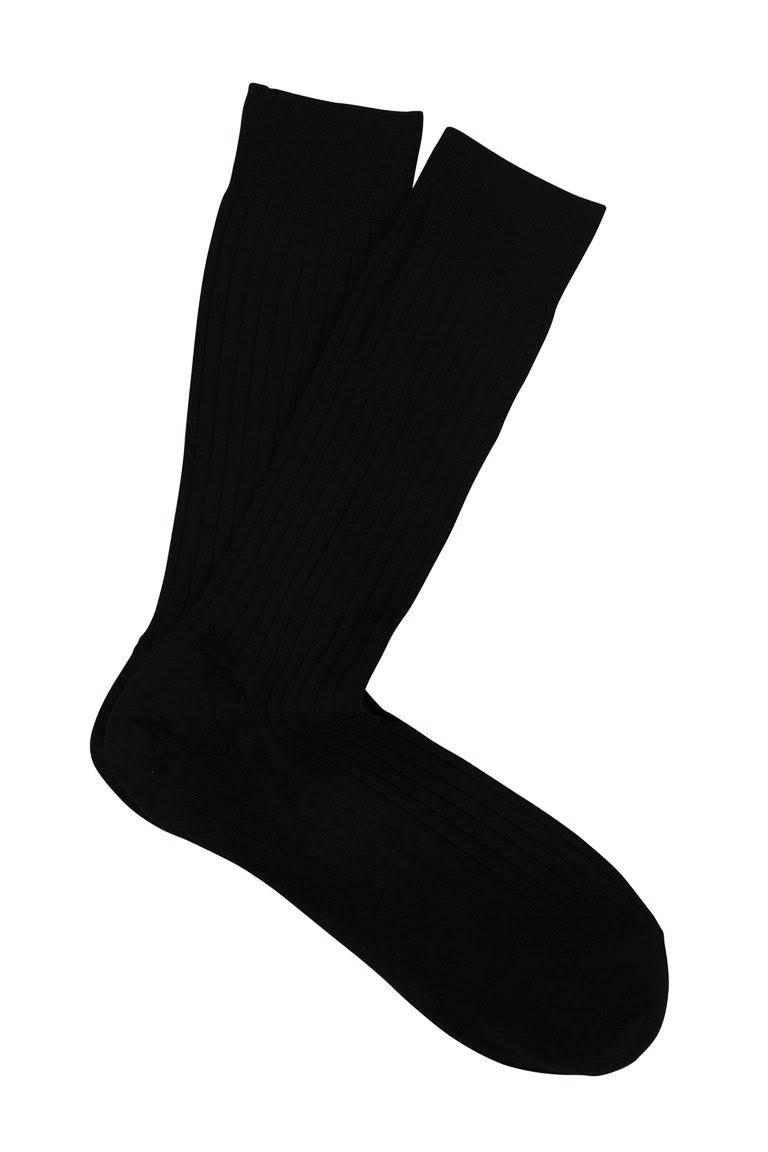 Marcoliani Black Mid Calf Merino Dress Socks Large Size